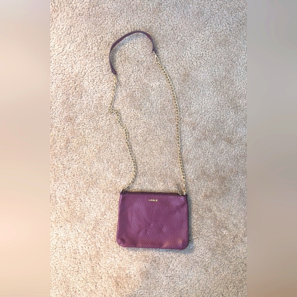 LODIS Maroon Crossbody Bag with Gold Chain